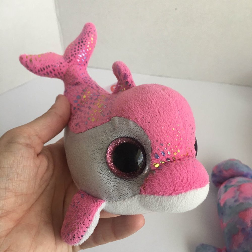 Bundle‎ of Mostly TY Ocean Animal Girl Plushes, Dolphin, Manatee, Turtle - Picture 5 of 10